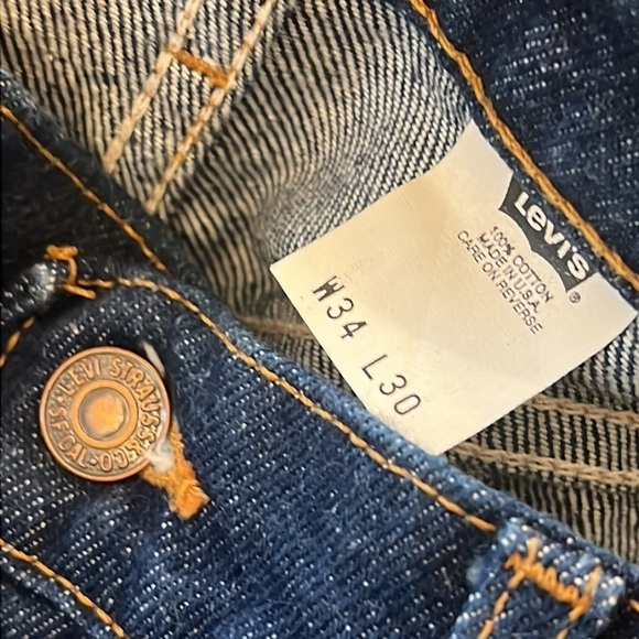 LEVI’S Vintage 517 DarkWash Straight Leg Rare Blank Orange Tab Jean 34 x 30 - Picture 6 of 8